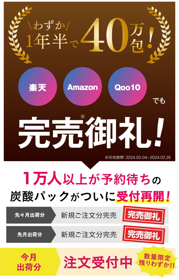 わずか1年半で40万包！1万人以上の予約待ち商品を今すぐ購入しませんか？